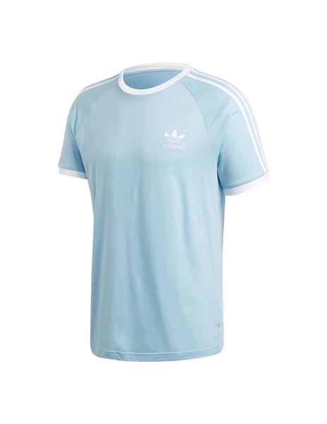 mayoria Óxido Uluru Camiseta Hombre adidas 3-Stripes Celeste