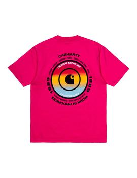 Camiseta Hombre Carhartt WIP Worldwide Fucsia