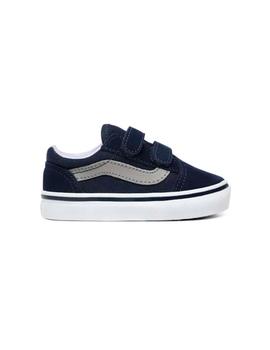 Zapatilla Baby Vans Old Skool V Marino Gris