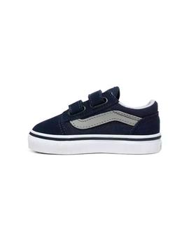 Zapatilla Baby Vans Old Skool V Marino Gris