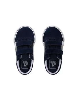 Zapatilla Baby Vans Old Skool V Marino Gris