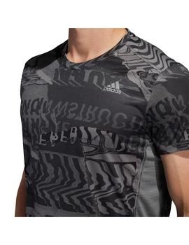 Camiseta Hombre adidas Own The Run Negra Gris