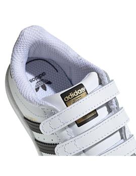 Zapatilla Baby adidas Superstar Blanca Negra