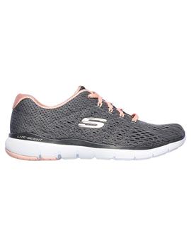 Zapatilla Mujer Skechers Flex Appeal Gris/Rosa