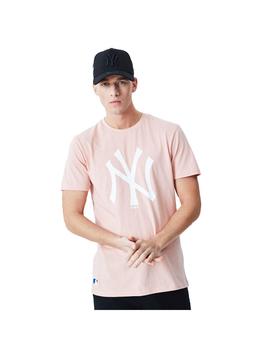 Camiseta Hombre New Era New York Yankees Rosa Blan