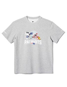 Camiseta Hombre New Era Snoopy Patriots Gris