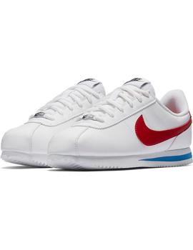 Zapatilla Junior Nike Classic Cortez Blanca Roja