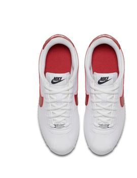 Zapatilla Junior Nike Classic Cortez Blanca Roja