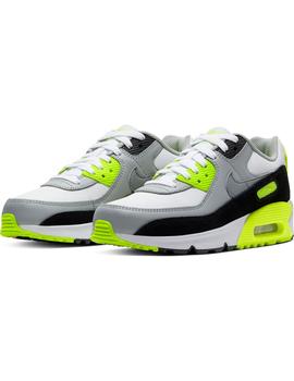 Zapatilla GS Nike Air Max 90 LTR Gris/Fosforita