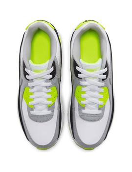 Zapatilla GS Nike Air Max 90 LTR Gris/Fosforita