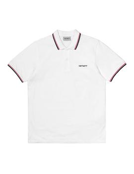 Polo Hombre Carhartt WIP Script Embroidery Blanco