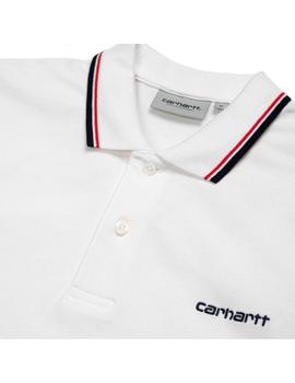 Polo Hombre Carhartt WIP Script Embroidery Blanco