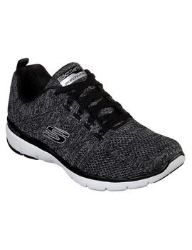 Zapatilla Mujer Skechers Flex  Negra Gris