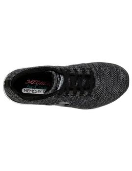 Zapatilla Mujer Skechers Flex  Negra Gris