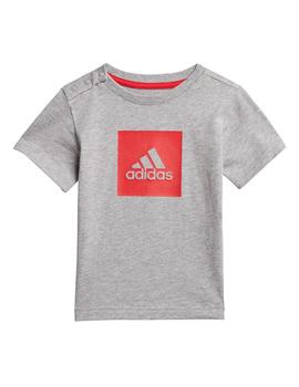 Conjunto Niño adidas Logo Gris Rojo