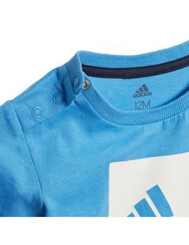 Conjunto Niño adidas logo Azul