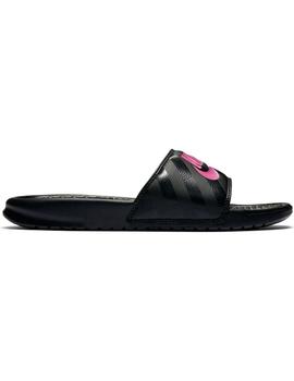 Chancla Mujer Nike Benassi Negra Rosa