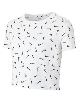 Camiseta Niña Nike Crop Swooshfetti Blanca