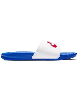 Chancla Hombre Nike Benassi Azul Roja