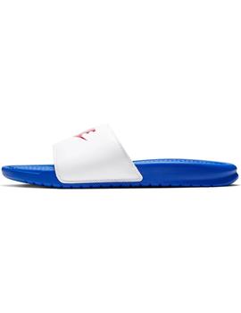 Chancla Hombre Nike Benassi Azul Roja