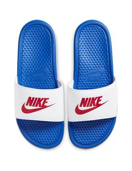 Chancla Hombre Nike Benassi Azul Roja