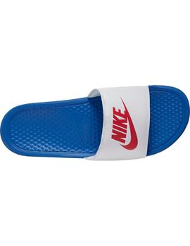 Chancla Hombre Nike Benassi Azul Roja