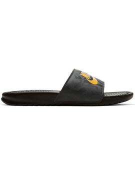 Chancla Hombre Nike Benassi Negra Naranja