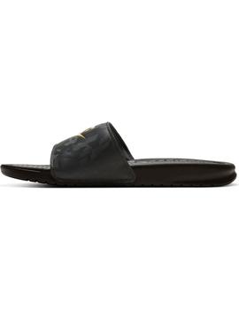 Chancla Hombre Nike Benassi Negra Naranja