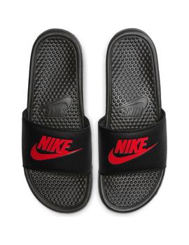 Chancla Hombre Nike Benassi Negra Roja