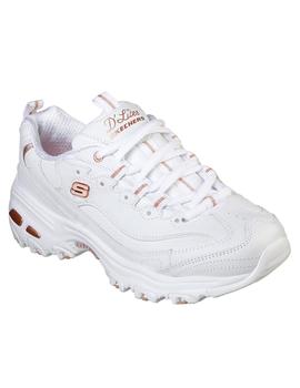 Zapatilla Mujer Skechers D'Lites Blanco/Dorado