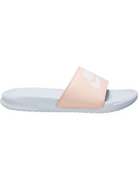 Chancla Mujer Nike Benassi Rosa Blanco