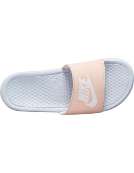 Chancla Mujer Nike Benassi Rosa Blanco