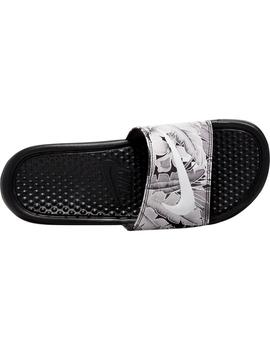 Chancla Chica Nike Benassi Negra Blanca