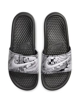 Chancla Chica Nike Benassi Negra Blanca