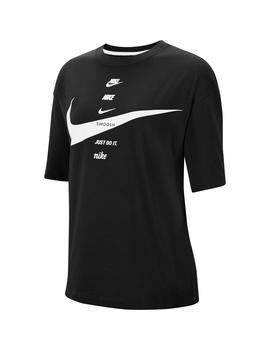 Camiseta Mujer Nike Swoosh Negra