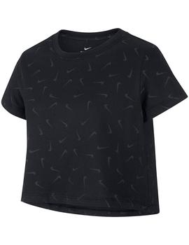 Camiseta Niña Nike Crop Swooshfetti Negro