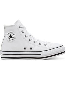 Zapatilla Niña Converse Leather All Star Plataf Bl