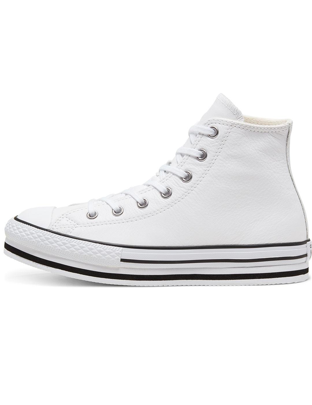 Zapatilla Niña Converse Leather All Star Plataf Bl