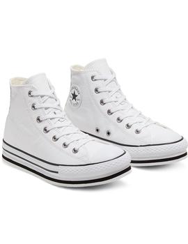 Zapatilla Niña Converse Leather All Star Plataf Bl