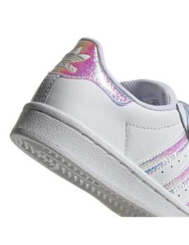 Es barato Menos que saldar Zapatilla Niña adidas Superstar Blanca Tornasol