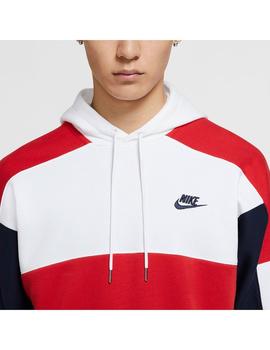 Sudadera Hombre Nike Hoodie Blanca Roja