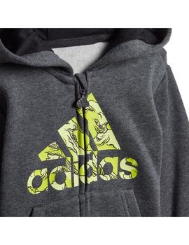 Chandal Niño adidas Logo Gris Negro