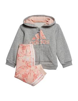 Chandal Niña adidas Logo Gris Rosa