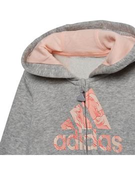 Chandal Niña adidas Logo Gris Rosa