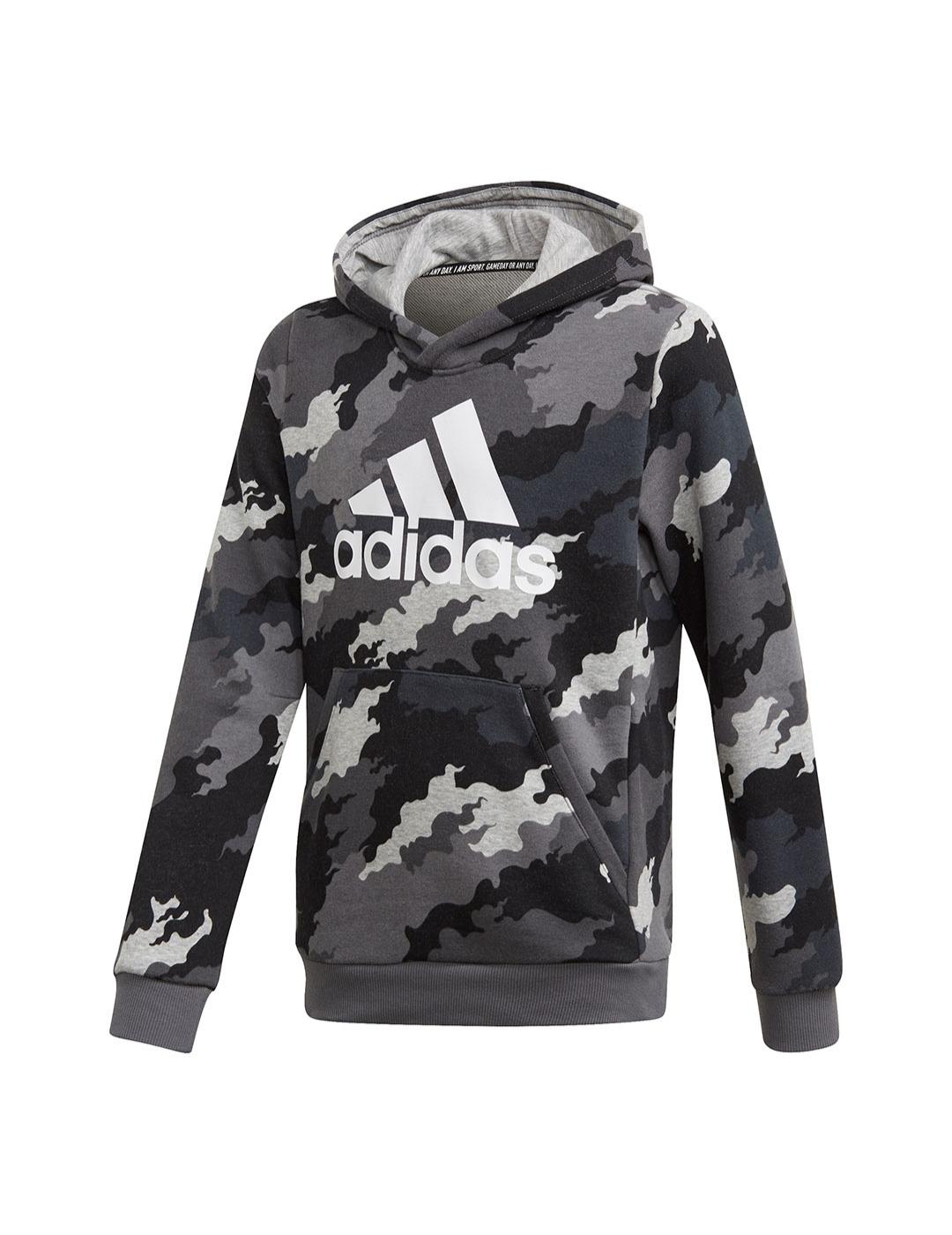 Sudadera Adidas Niños Rojo Negro Capucha