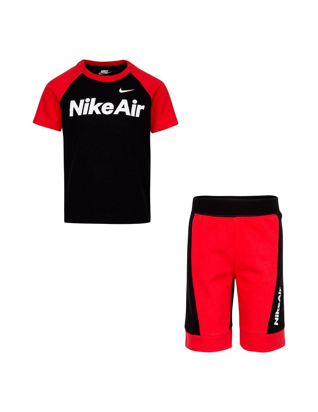 Set Niño Nike Kinit Negro Rojo