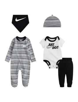 Conjunto Niño Nike Stripe Negro Blanco