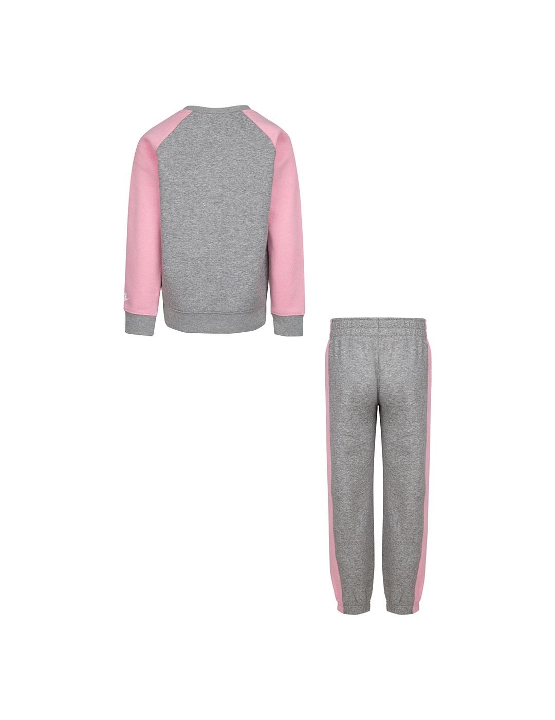 Chandal Niña Nike Oversized Gris Rosa