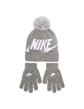 Set Gorro Guantes Baby Nike Gris