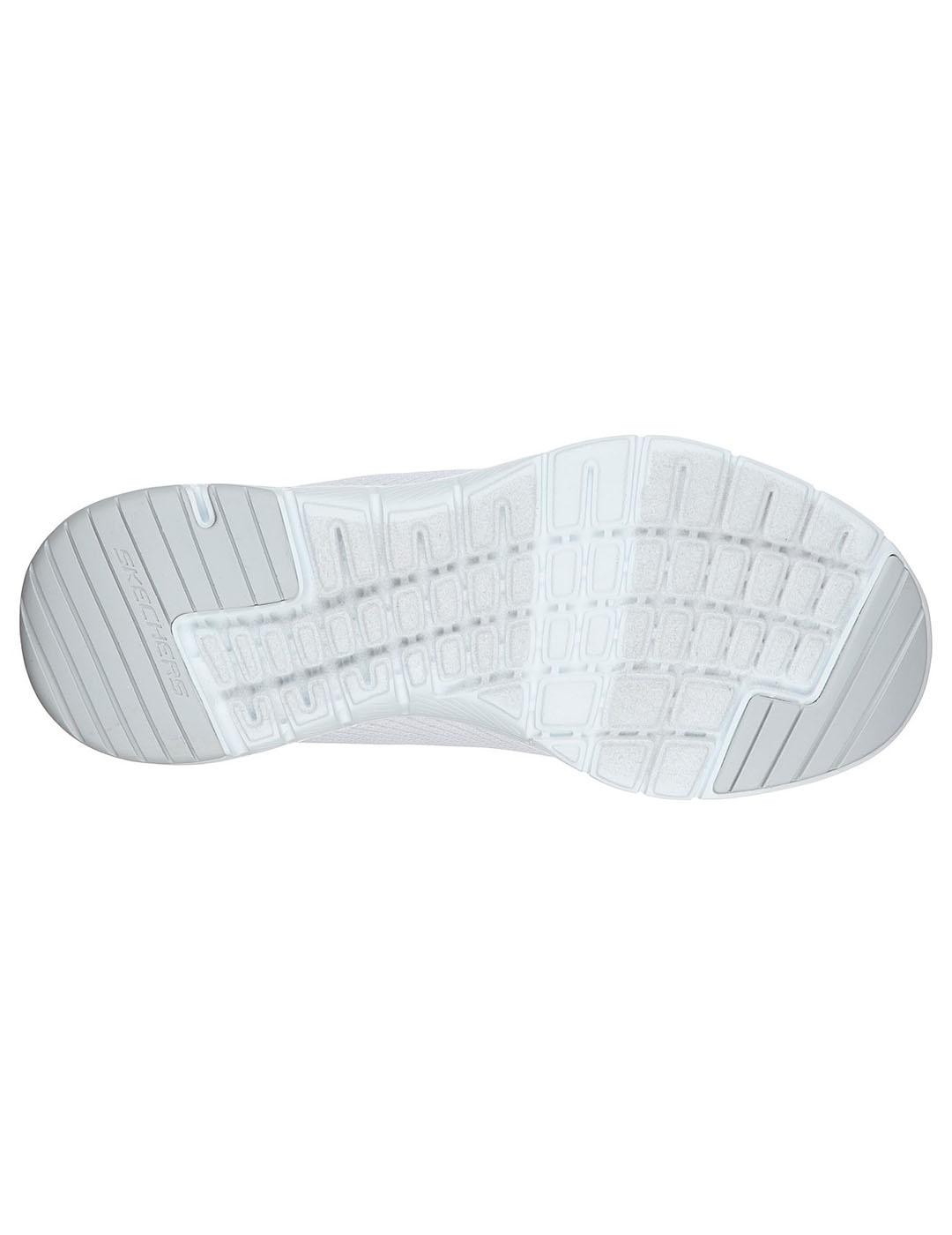 Zapatilla Mujer Skechers Flex A. Blanco/Plata